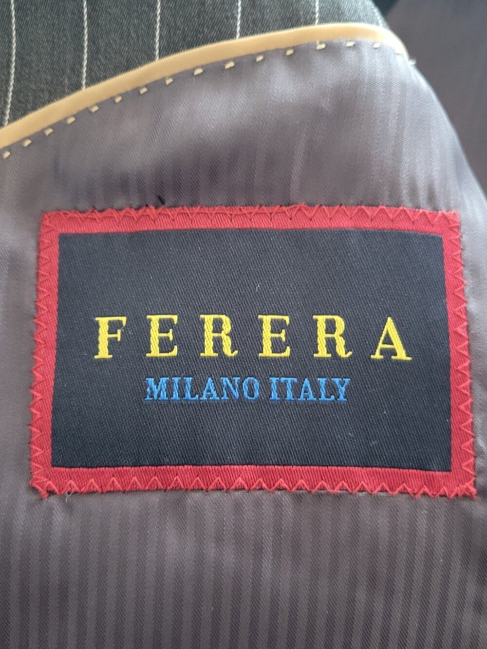 J Ferrar of Italy 3-Piece Charcoal Pinstripe Suit (Size: 42 R /35 W) - Picture 8 of 15